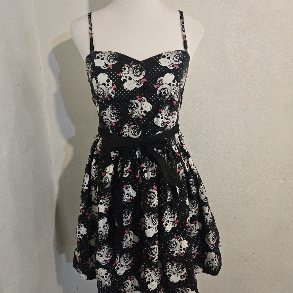 Hot Topic Skull Print Mini Dress Medium
